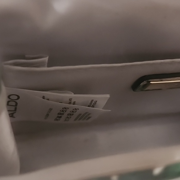 ALDO Palm Leaf Over Shoulder Bag Gold Chain Snap Summer Purse - Picture 6 of 6